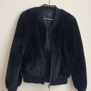 Teddy bomber jacket fuzzy